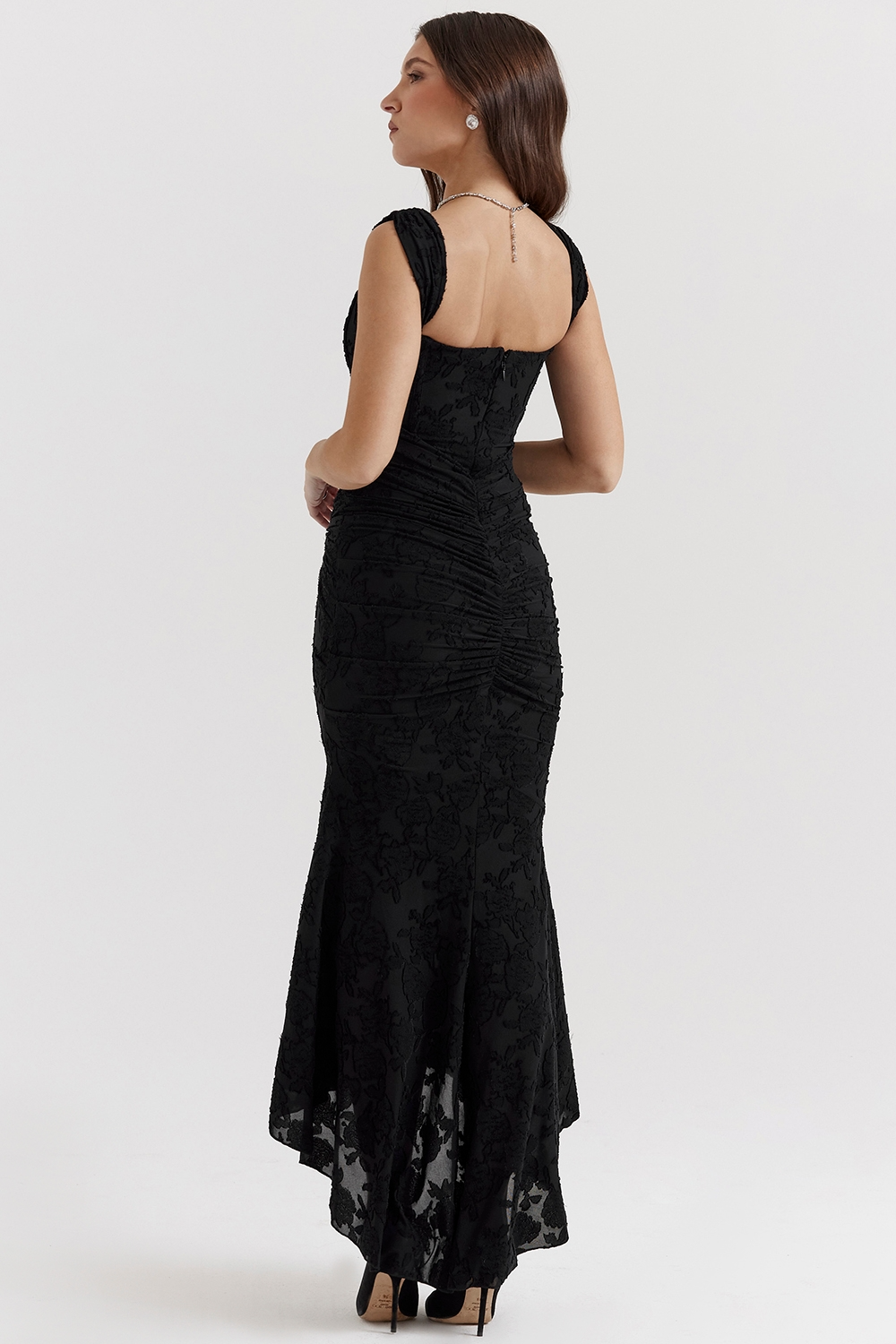 Dove Elegant Slim Cut Lace Maxi Dress - Elena Harper