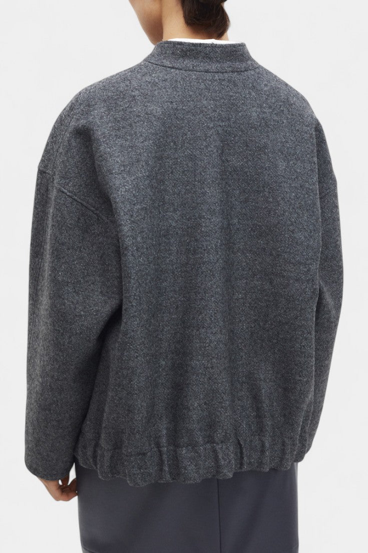 Adele Women's Soft Textured Bomber Jacket with Ribbed Trims - Elena Harper