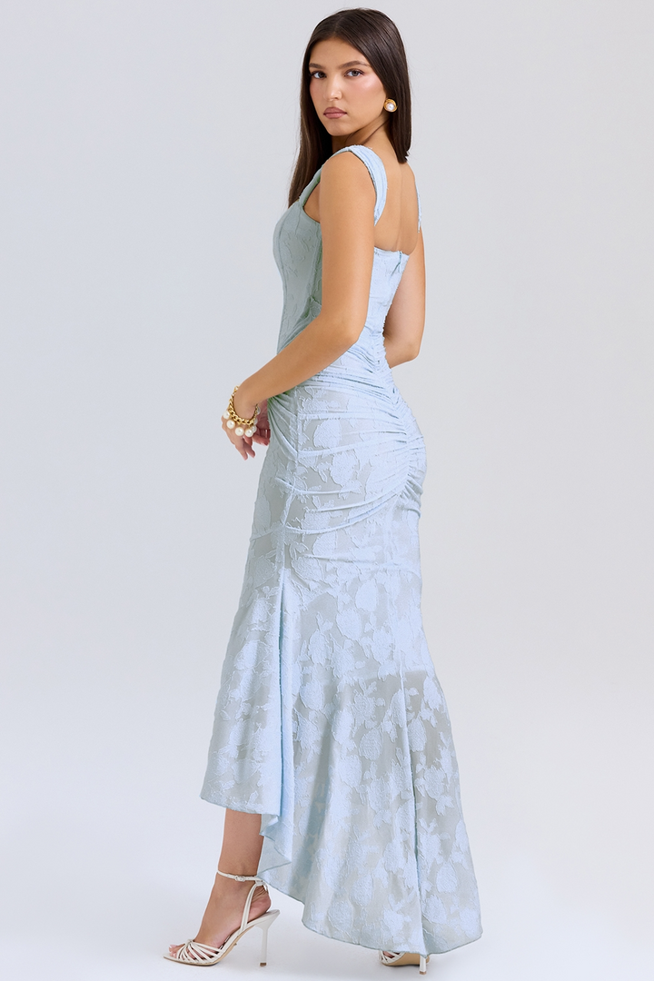 Dove Elegant Slim Cut Lace Maxi Dress - Elena Harper