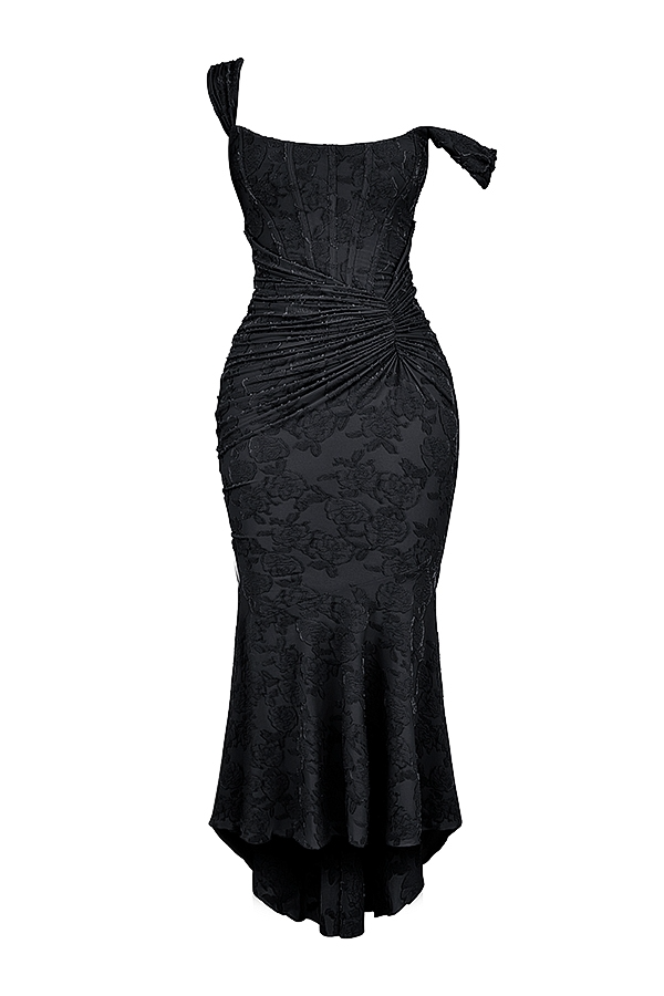 Dove Elegant Slim Cut Lace Maxi Dress - Elena Harper