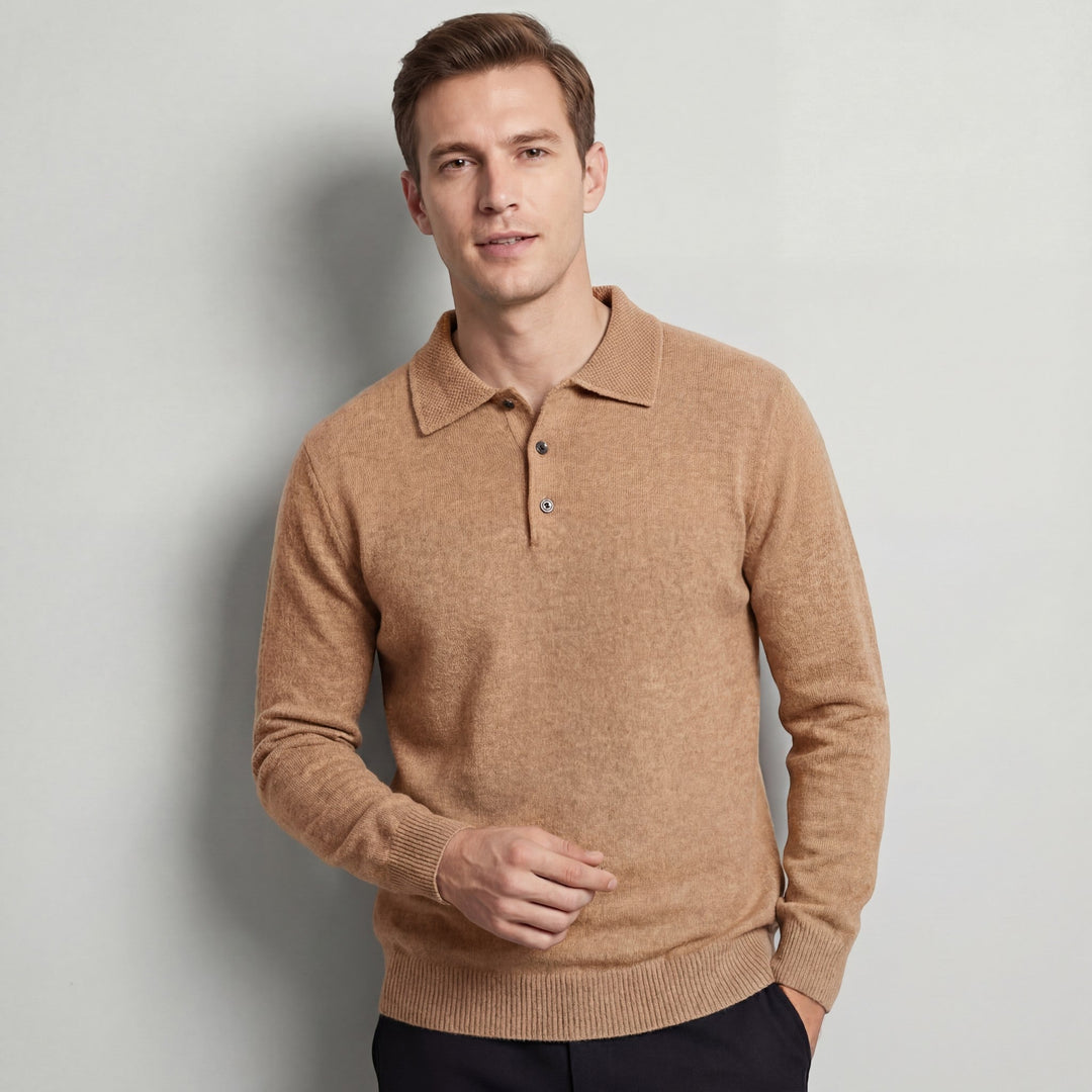 MEN'S POLO COLLAR KNIT PULLOVER