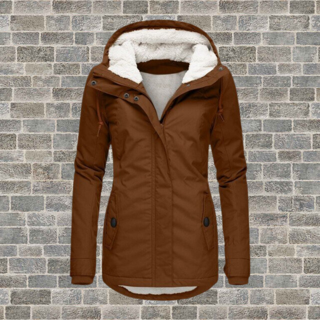 Women's Winter Jacket with Hood, Fleece Lined, Warm