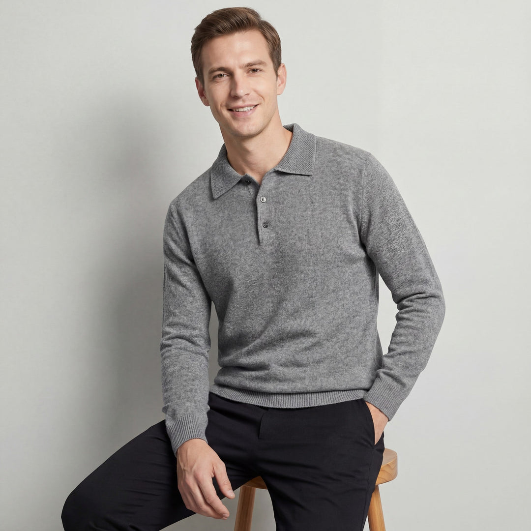 MEN'S POLO COLLAR KNIT PULLOVER