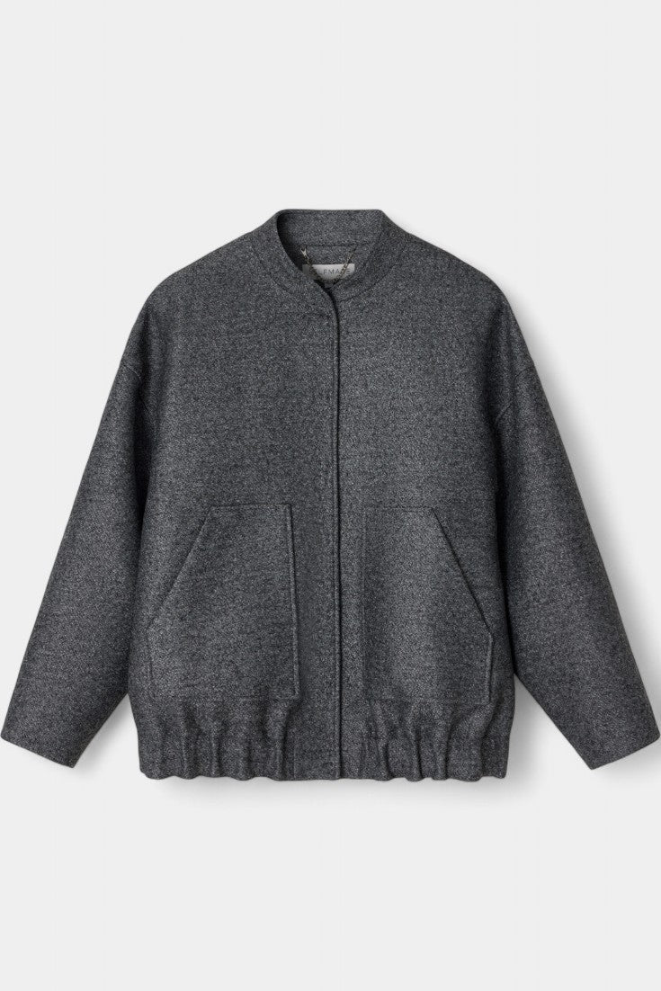 Adele Women's Soft Textured Bomber Jacket with Ribbed Trims - Elena Harper