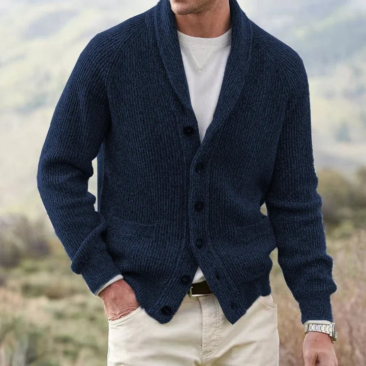 ELENA HARPER™  |  MEN'S SHAWL COLLAR CARDIGAN WITH BUTTONS