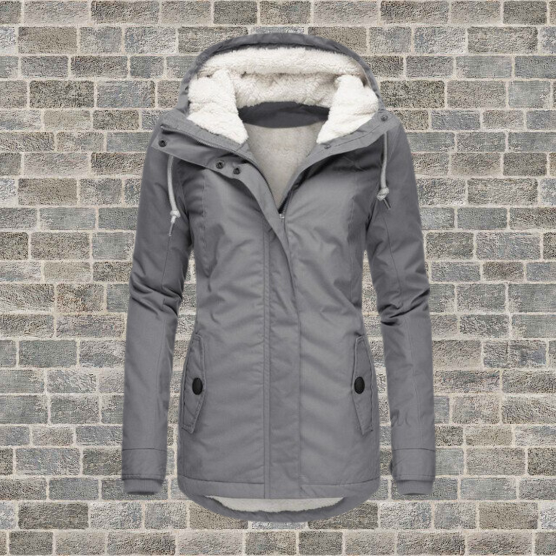 Women's Winter Jacket with Hood, Fleece Lined, Warm