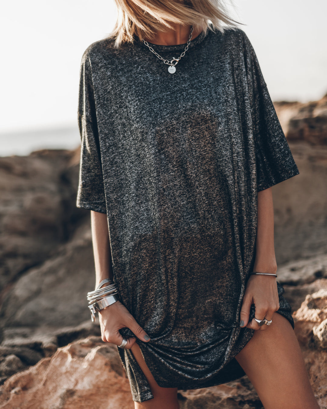 Kylie The Dark and Shiny Linen Dress, view 6 - Elena Harper