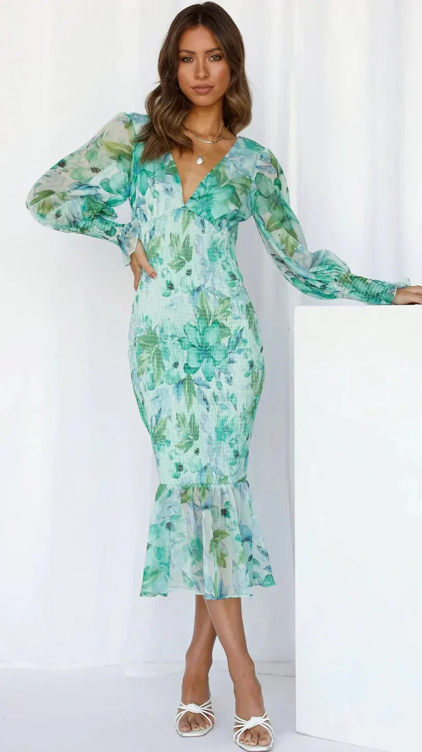 Reagan Stunning Flower Dress - Elena Harper