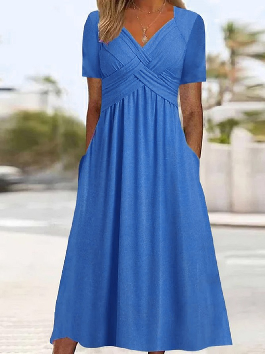 Aria Comfortable V-Neck Dress - Elena Harper