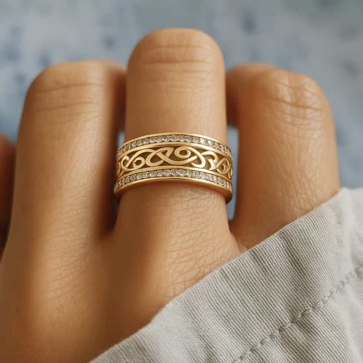 Bright Hollow Gold Ring - Elena Harper
