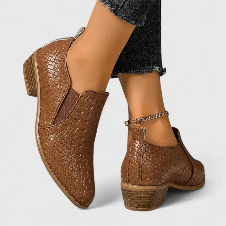 Abby Chic Woven Ankle Bootie - Elena Harper