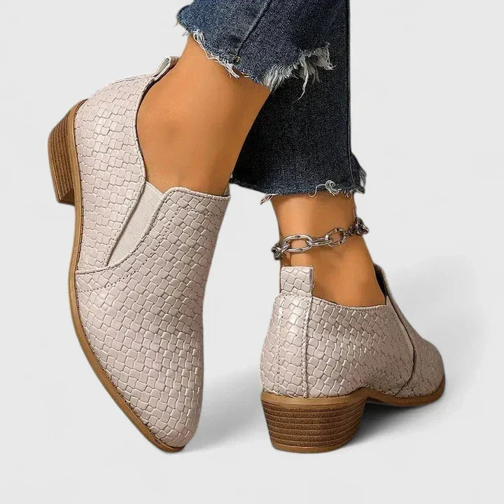 Abby Chic Woven Ankle Bootie - Elena Harper