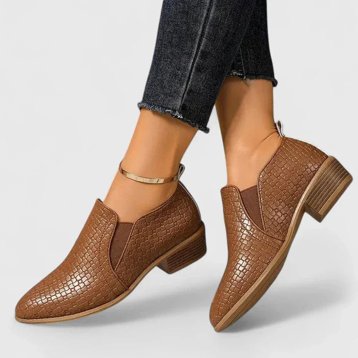 Abby Chic Woven Ankle Bootie - Elena Harper