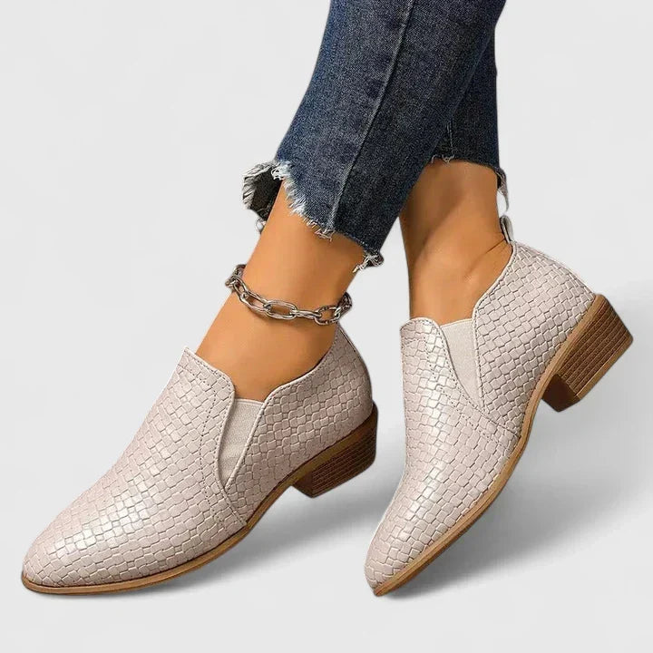 Abby Chic Woven Ankle Bootie - Elena Harper