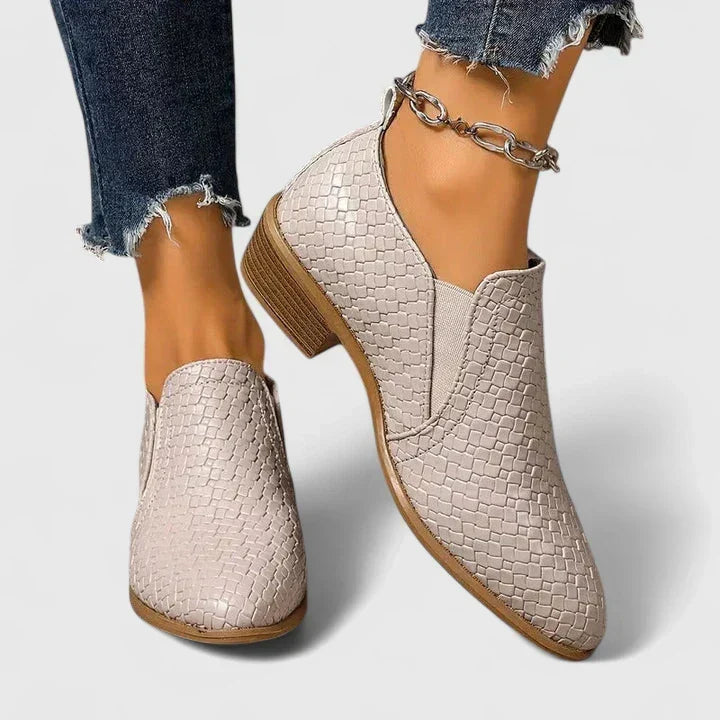 Abby Chic Woven Ankle Bootie - Elena Harper