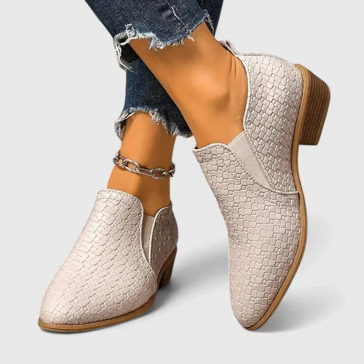 Abby Chic Woven Ankle Bootie - Elena Harper