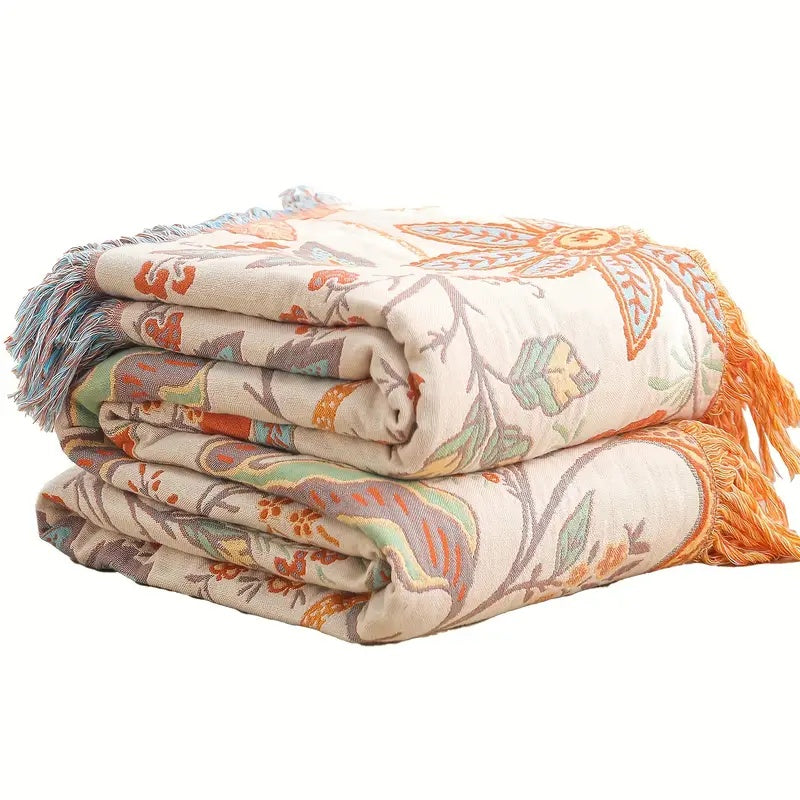 Floral Boho Blanket for Cozy Comfort and Stylish Living