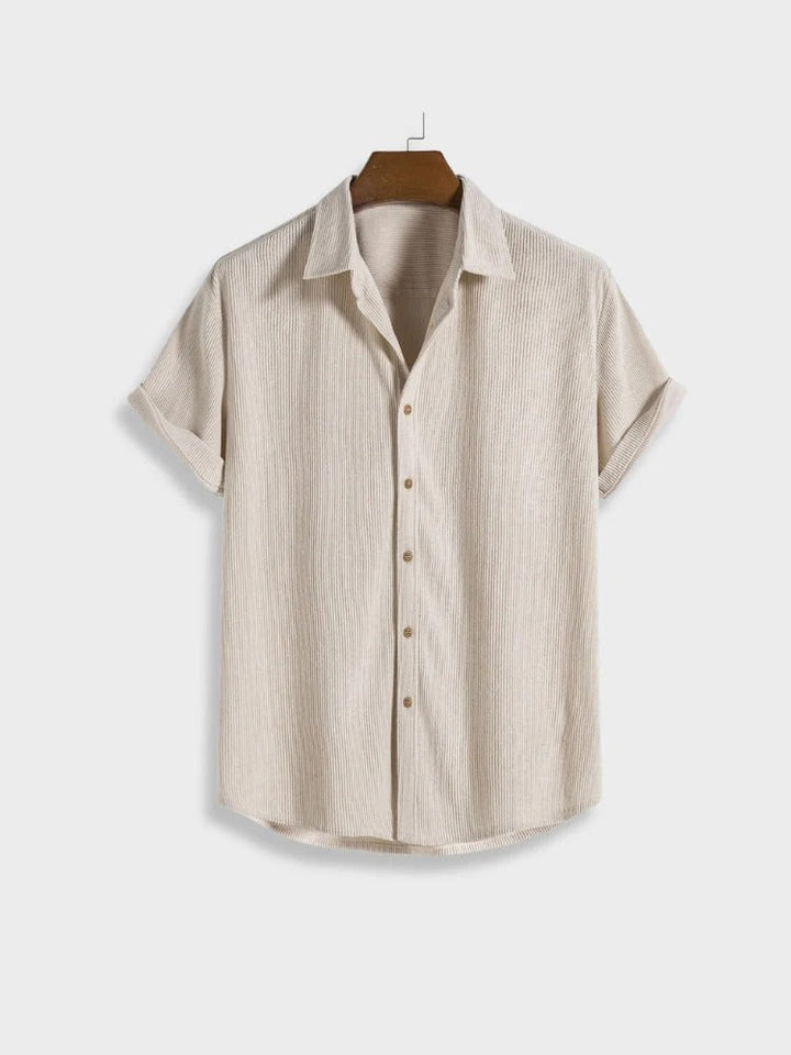 Summer Set with Ribbed Shirt and Shorts for Men