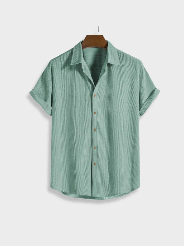 Summer Set with Ribbed Shirt and Shorts for Men