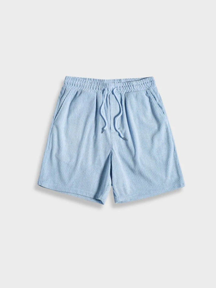 Summer Set with Ribbed Shirt and Shorts for Men