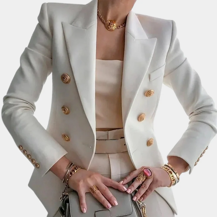 Blazer with Gold-Colored Buttons for Women
