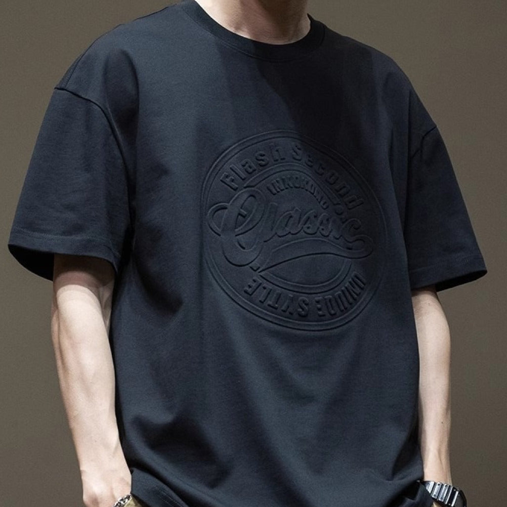 Men's Cotton Oversized Engraved Design T-Shirt - Daichi