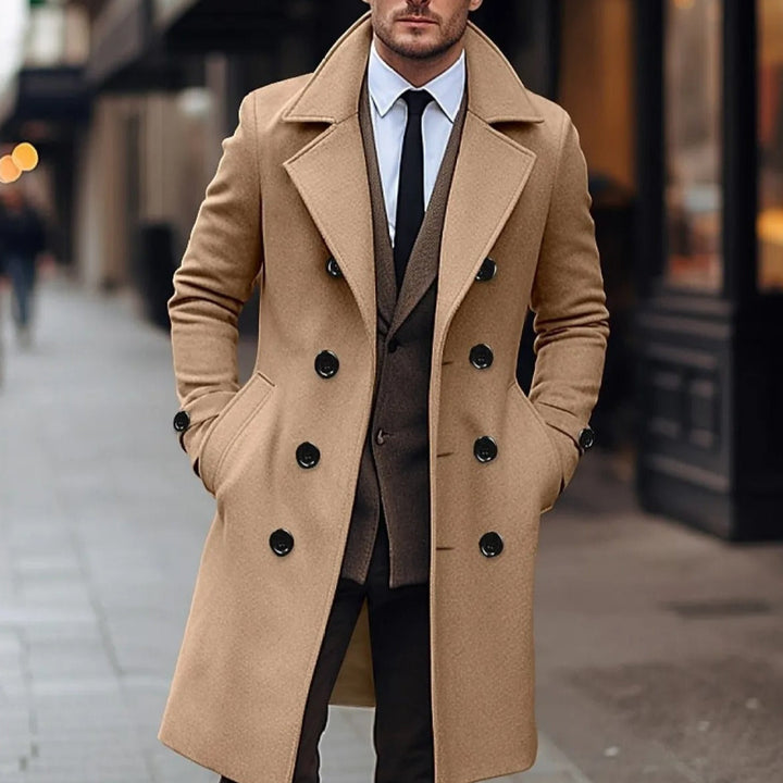 Elegant Men's Wool Double-Breasted Overcoat - Russell