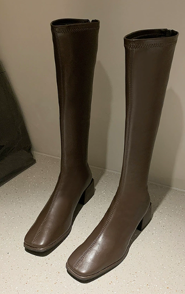 Adele - Stylish Leather Knee-High Boots