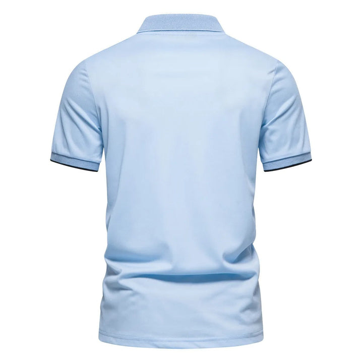 Men's Cotton Polo with Vertical Stripes - Matteo