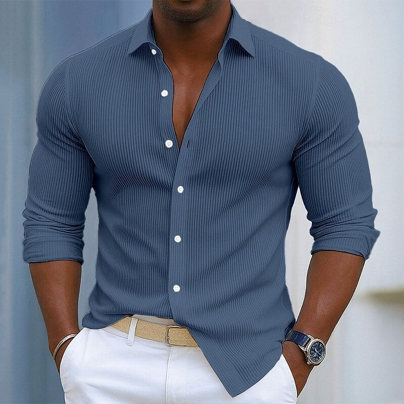 ELENA HARPER™  |  TEXTURED COTTON SHIRT FOR MEN