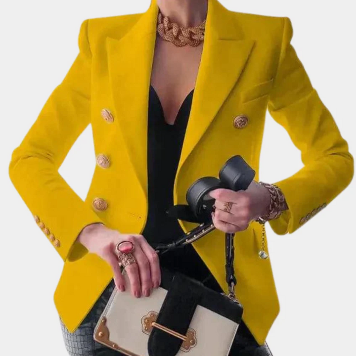 Blazer with Gold-Colored Buttons for Women
