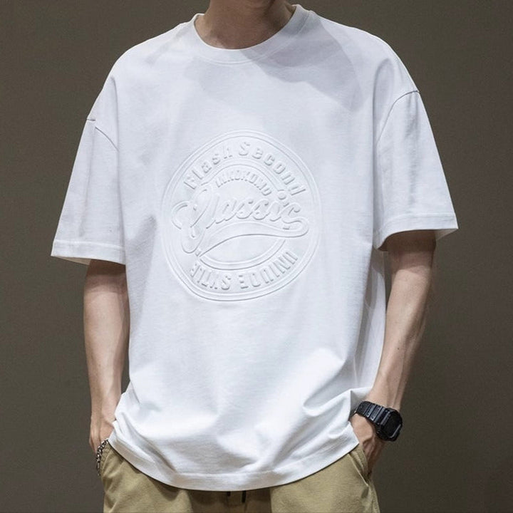 Men's Cotton Oversized Engraved Design T-Shirt - Daichi