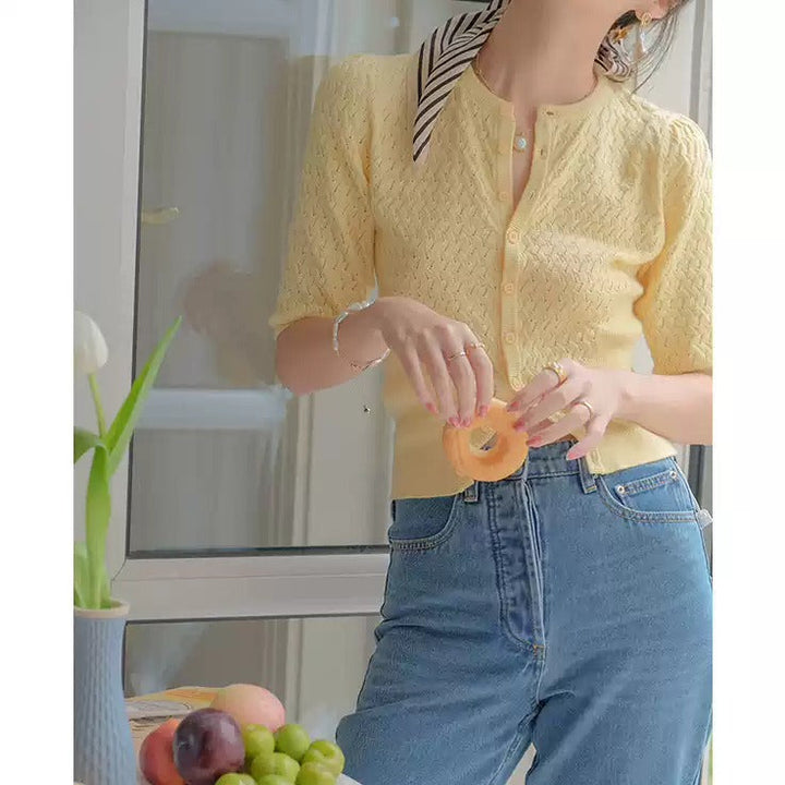 Sophie - Stylish Knitted Top with Buttons