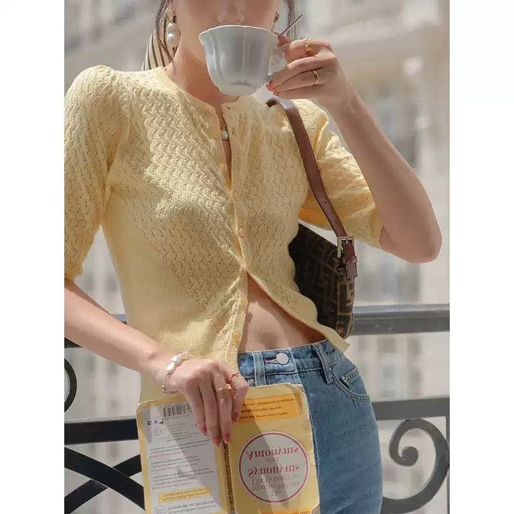 Sophie - Stylish Knitted Top with Buttons
