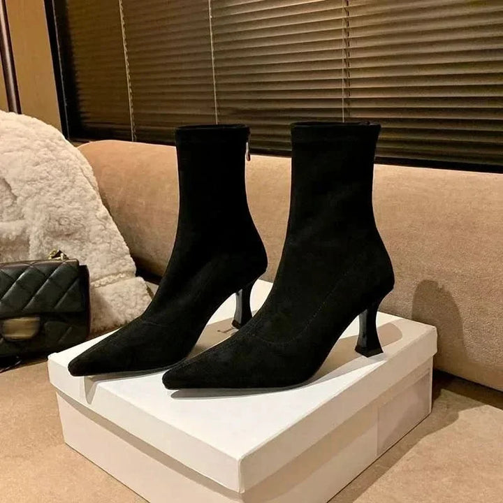 Women's Ankle Boots with Pointed Toe and Stiletto Heel