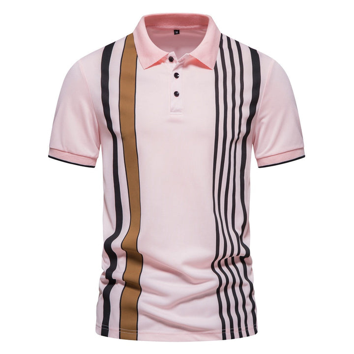 Men's Cotton Polo with Vertical Stripes - Matteo