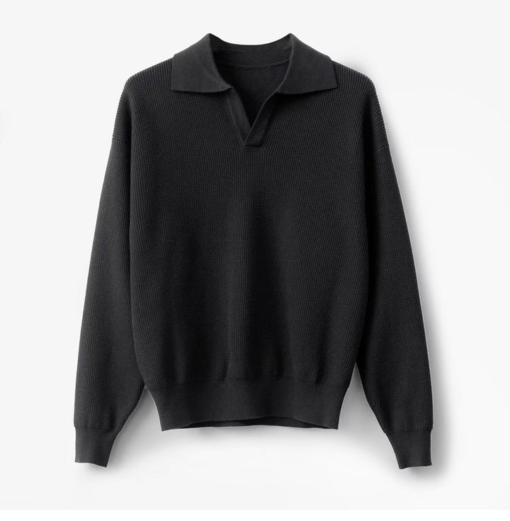 Men's Knit Polo Sweater - Mervik