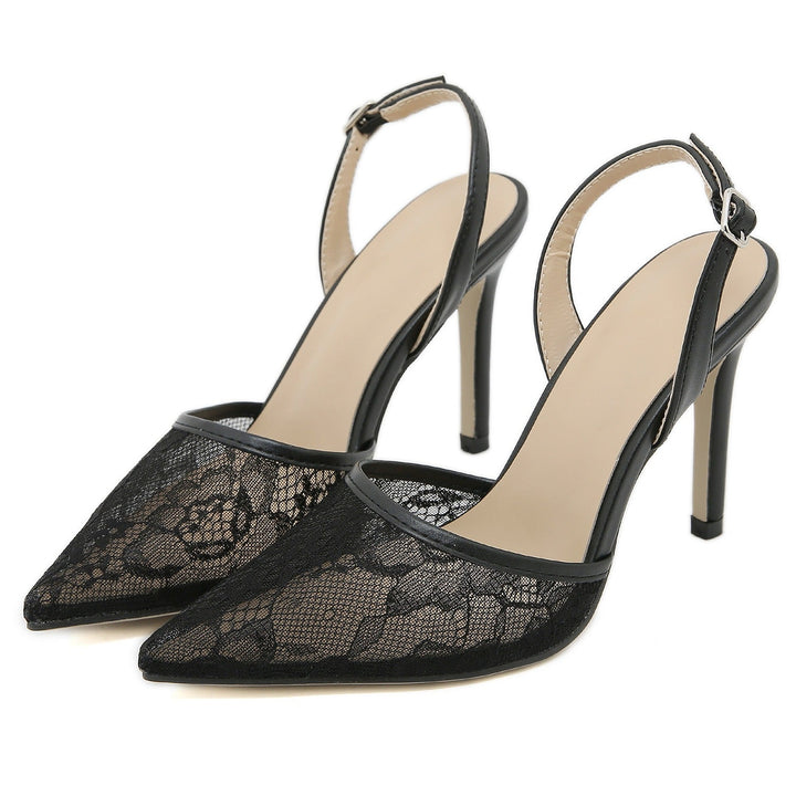 High Heel Shoes for Women Floral Lace Elegant Style - Mireia