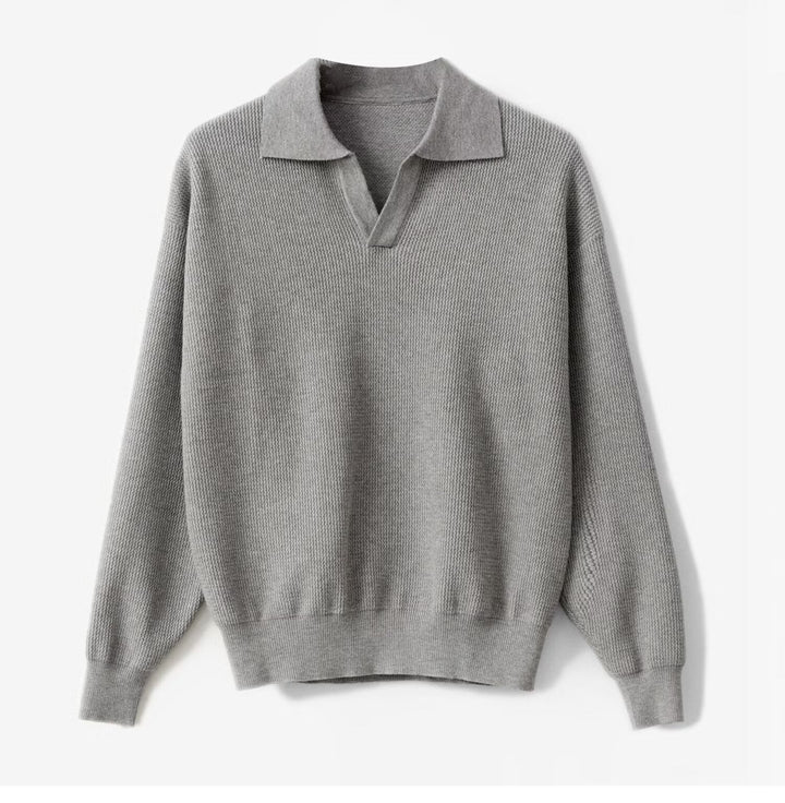 Men's Knit Polo Sweater - Mervik