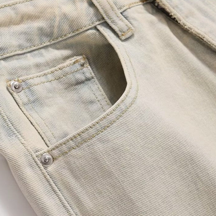 Men's Ripped Jeans Distressed Denim Straight Cut - Gael