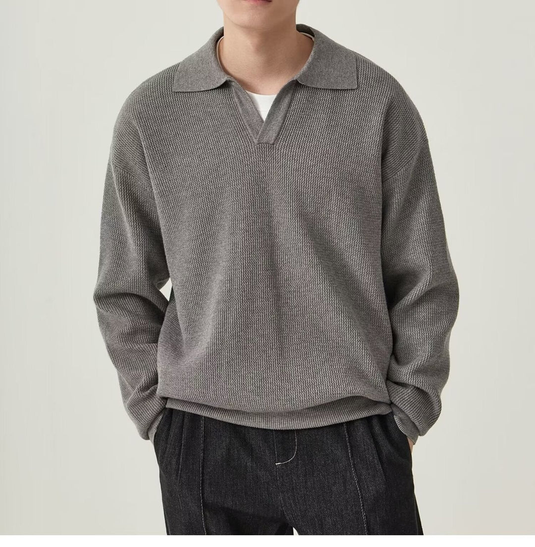 Men's Knit Polo Sweater - Mervik