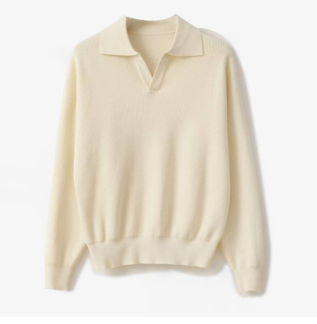 Men's Knit Polo Sweater - Mervik