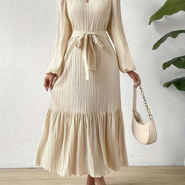 Pleated Long Sleeve Dress - Althia