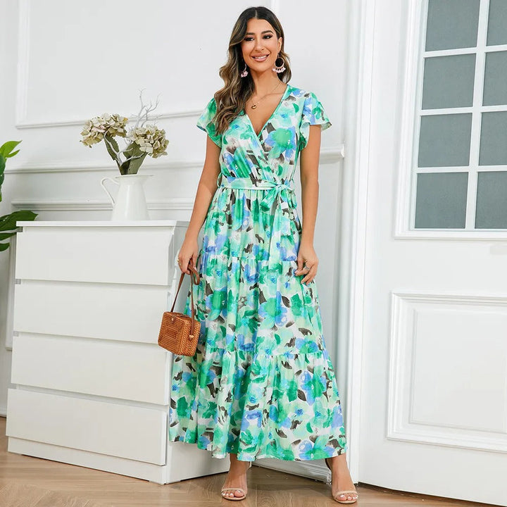 Long Floral Wrap Dress for Women - Zulma