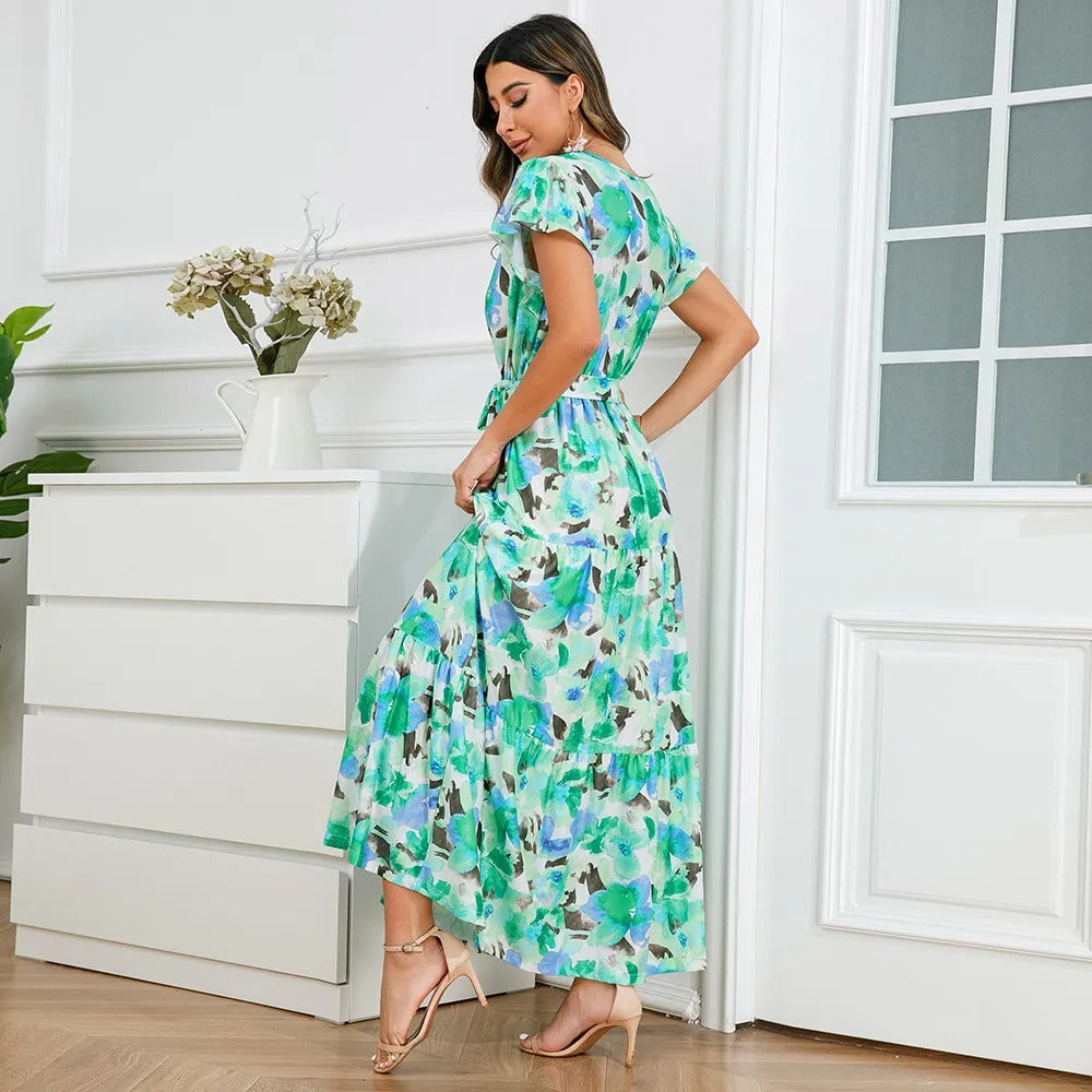 Long Floral Wrap Dress for Women - Zulma