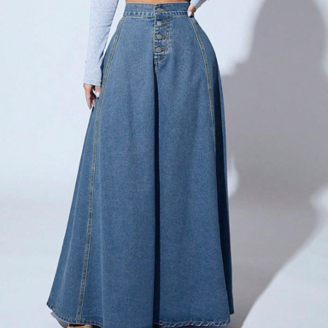 Long Skirt for Women High Waist Buttons - Martha
