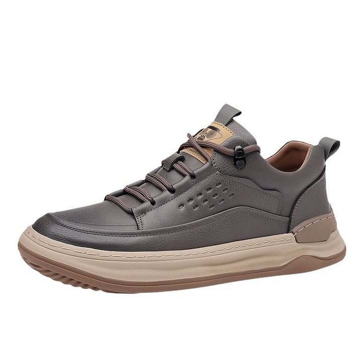 Casual Synthetic Leather Sneakers for Men with Elastic Laces - Edgar