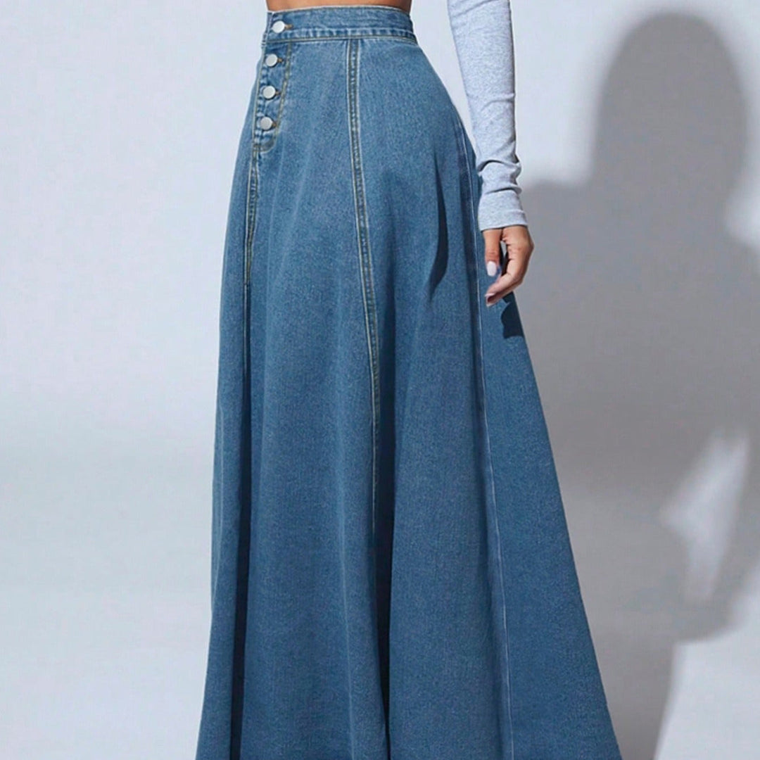 Long Skirt for Women High Waist Buttons - Martha
