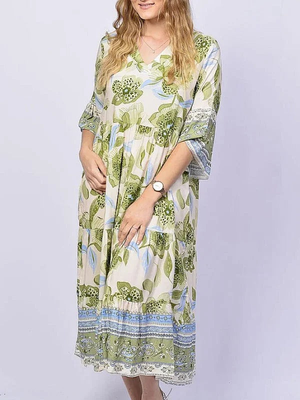 Arome Stylish V-neck Dress - Elena Harper