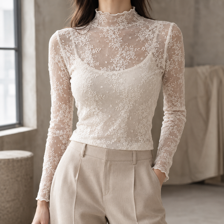 Anouk-Faye Mock Neck Top - Elena Harper
